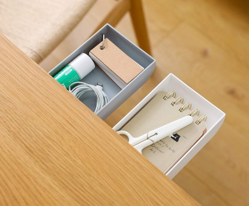 MAOYE Drawer Pencil Tray Self-Adhesive Pop-Up Hidden Desktop Organizer Paste drawer-type storage pen box under the table Hidden paste pen barrel office stationery sundries storage box (white) - Image 5